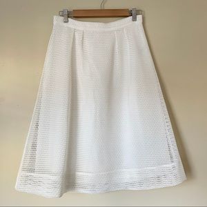 Sz 6 J. Crew White Mesh A-Line Skirt